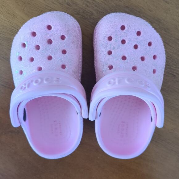 Crocs classic clog glitter pink toddler C5 - Picture 5 of 8